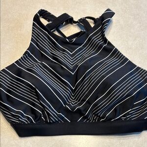 Athlete size 34 D/DD Black and White Striped Women's swim Top